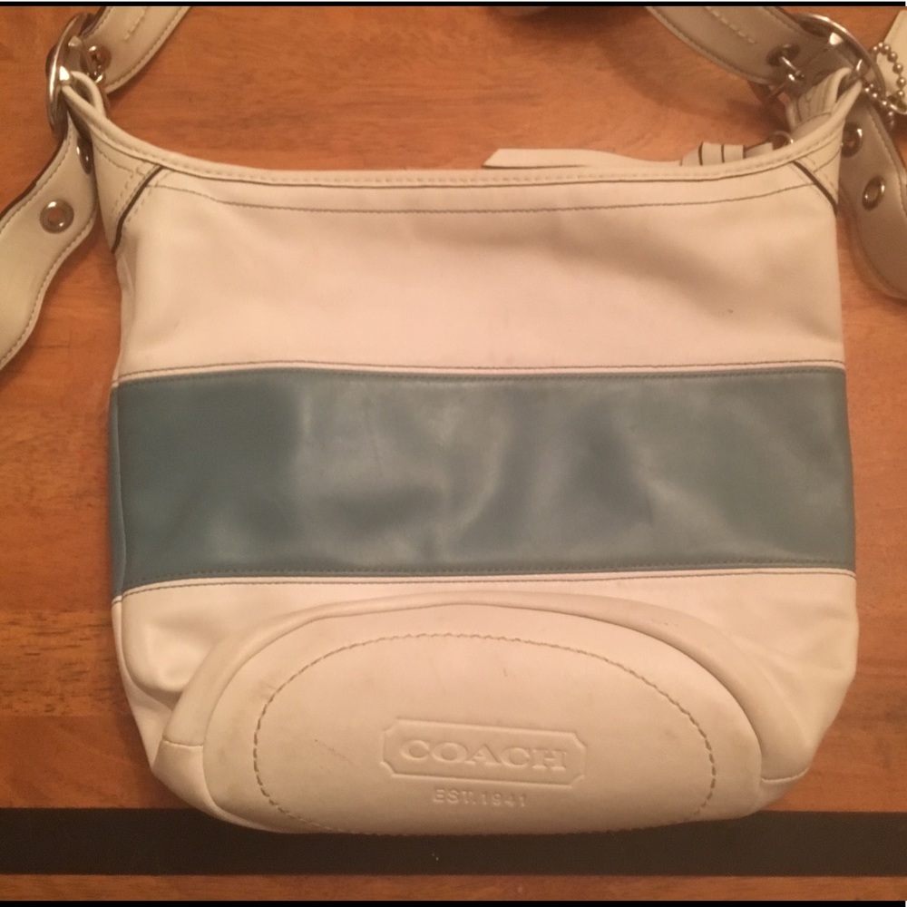 Authentic Coach Leather Rugby Bucket Tote Bag